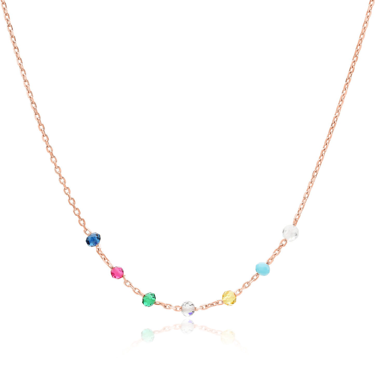 Rainbow gemstones necklace