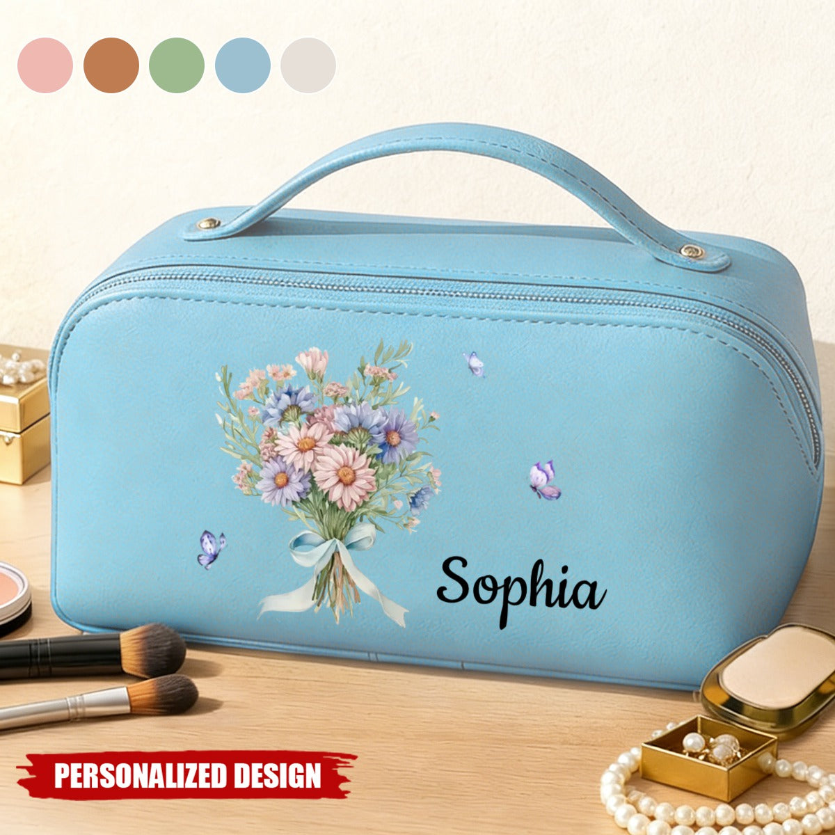 Custom Travel Toiletry Bag - Personalized Birthday Gifts For Women, Besties