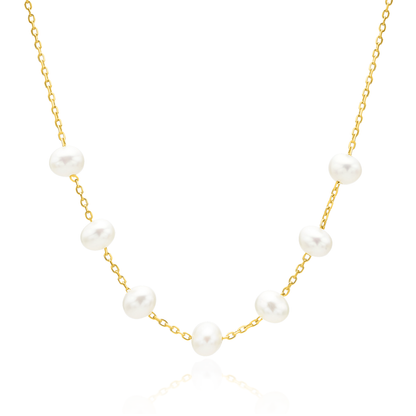 Seven pearls relayed necklace