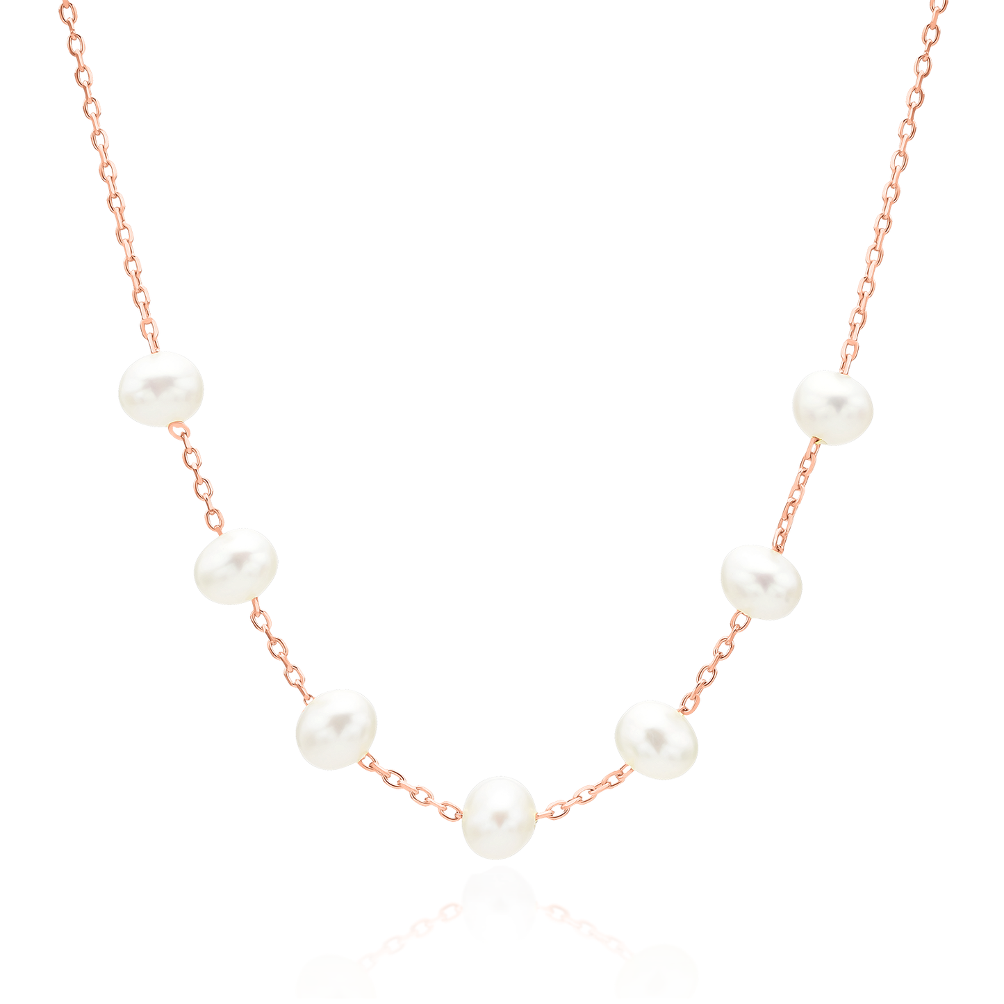 Seven pearls relayed necklace