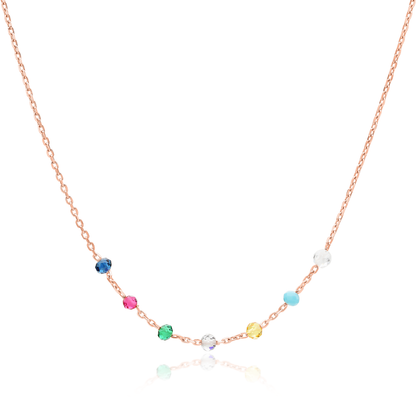 Rainbow gemstones necklace
