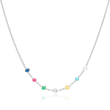 Rainbow gemstones necklace