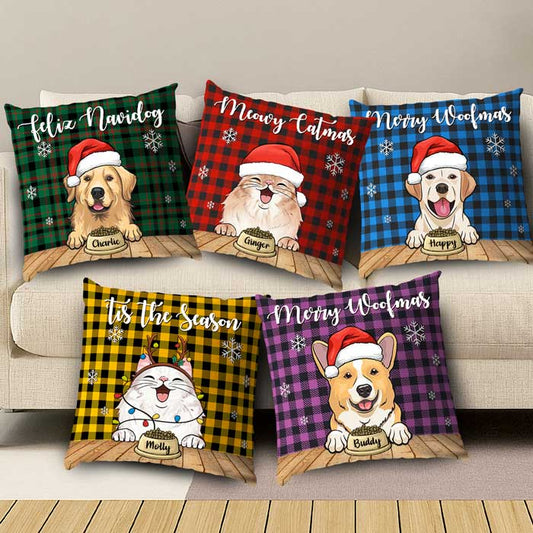 Meowy Catmas - Merry Woofmas - Personalized Pillow