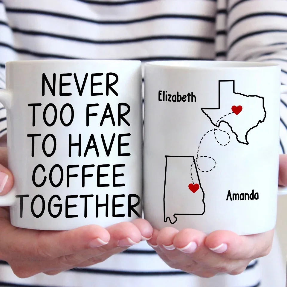 Long Distance Cherishing Moments With Besties This Holiday - Bestie Personalized Custom Mug - Christmas Gift For Best Friends, BFF, Sisters