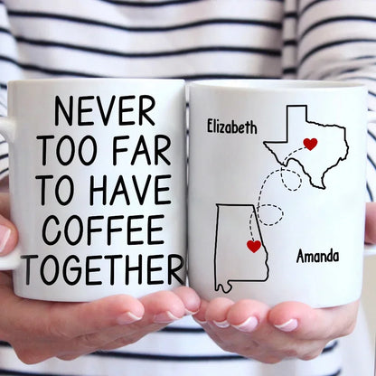 Long Distance Cherishing Moments With Besties This Holiday - Bestie Personalized Custom Mug - Christmas Gift For Best Friends, BFF, Sisters