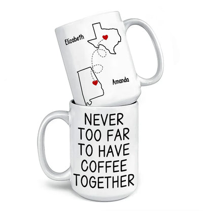 Long Distance Cherishing Moments With Besties This Holiday - Bestie Personalized Custom Mug - Christmas Gift For Best Friends, BFF, Sisters