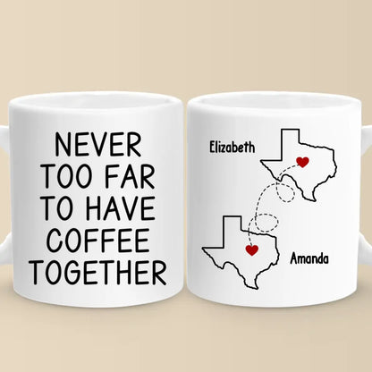 Long Distance Cherishing Moments With Besties This Holiday - Bestie Personalized Custom Mug - Christmas Gift For Best Friends, BFF, Sisters