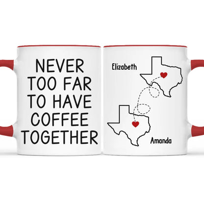 Long Distance Cherishing Moments With Besties This Holiday - Bestie Personalized Custom Mug - Christmas Gift For Best Friends, BFF, Sisters