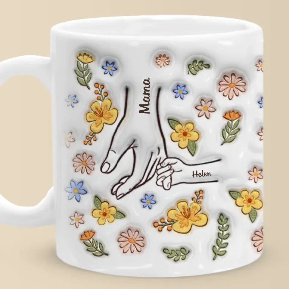 The Heart Of The Family, The glue That Holds Us Together - Family Personalized Custom 3D Inflated Effect Printed Mug - Gift For Mom, Grandma