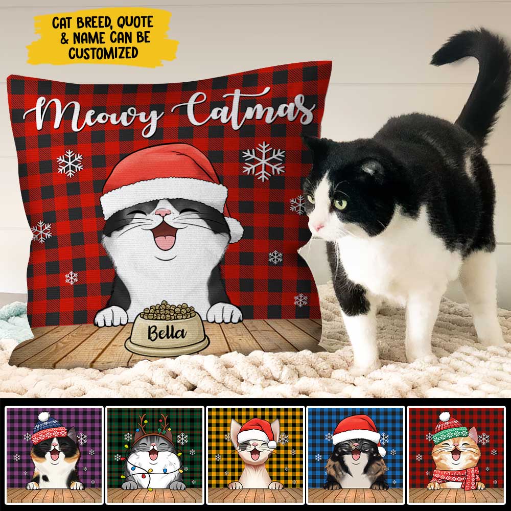 Meowy Catmas - Merry Woofmas - Personalized Pillow