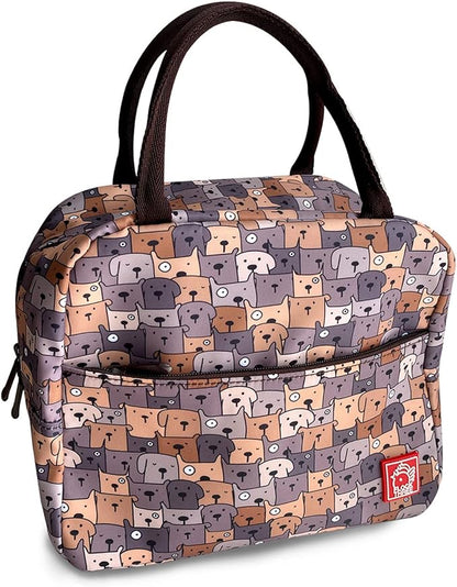 Waterproof Insulated Reusable Lunch Bag Food Drinks Container with Front Padded Pocket Double Zippers For Kids Men Women Work School Picnic