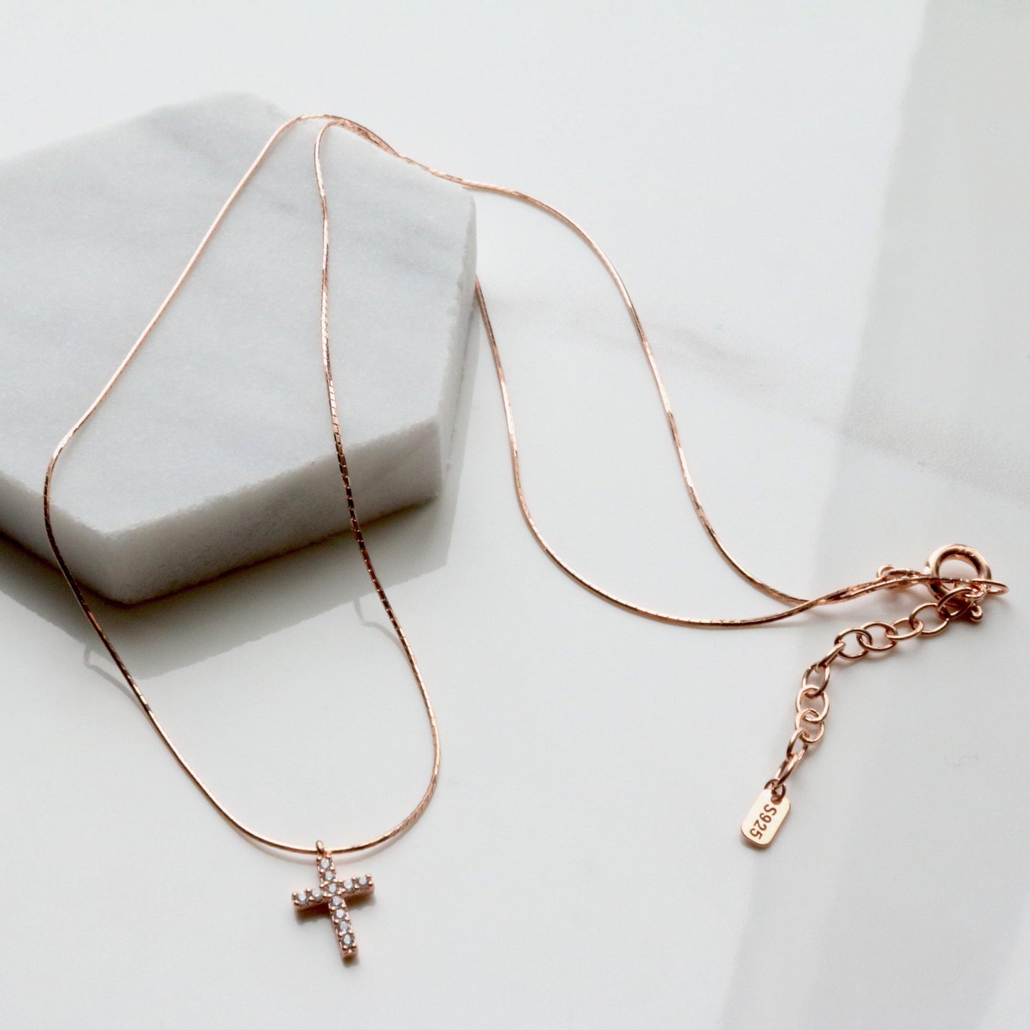 Cross pendant silk necklace