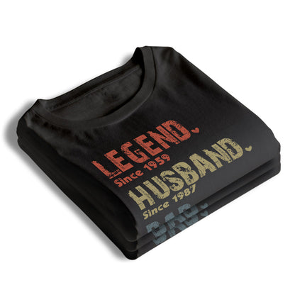 Custom Unisex T-shirt, Hoodie, Sweatshirt - Personalized Father's Day Birthday Gifts For Dad, Grandpa - Legend, Husband, Dad And Papa Since
