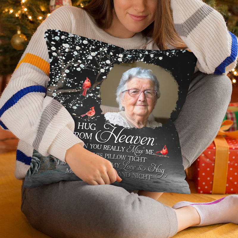 Custom Photo When You Miss Me I'm Always With You - Memorial Personalized Custom Pillow - Christmas Gift, Sympathy Gift For Family Members