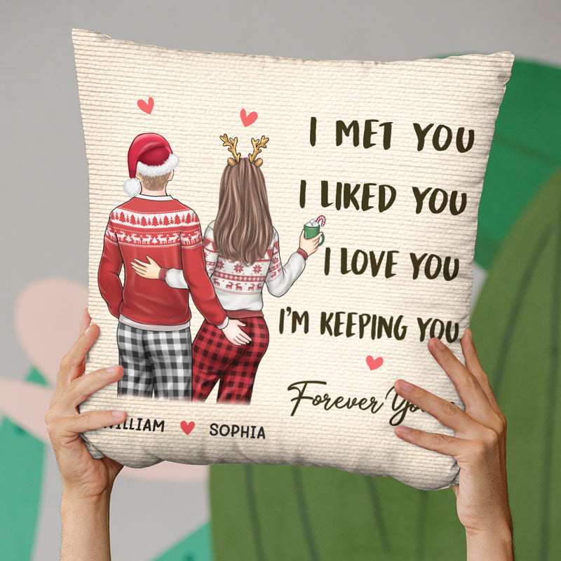 Forever Yours - Couple Personalized Custom Pillow - Christmas Gift For Husband Wife, Anniversary