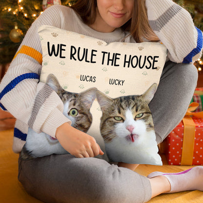 Custom Photo I Rule The House - Cat Personalized Custom Pillow - Gift For Pet Owners, Pet Lovers