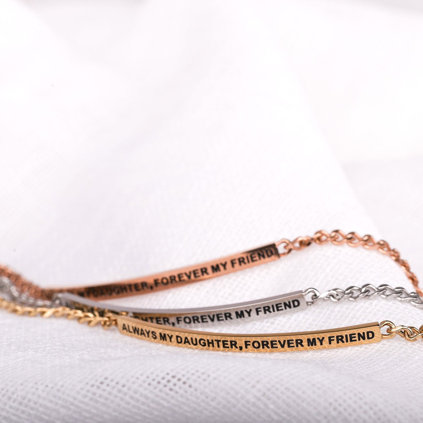 ALWAYS MY DAUGHTER. FOREVER MY FRIEND - DAINTY CHAIN BRACELET