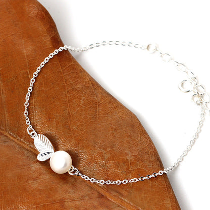 Simple forest leaf bracelet